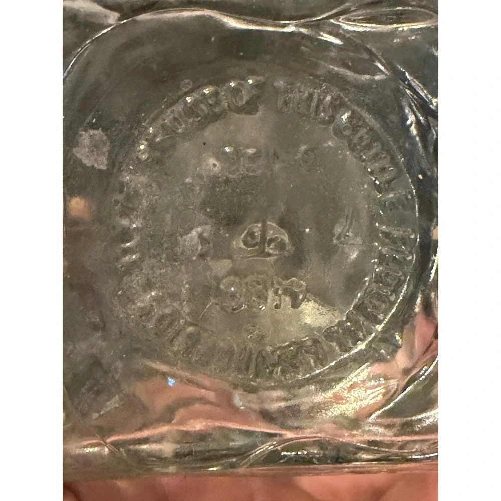 Vintage Federal Glass Square Block Pressed Glass Decanter Stopper 11in Clear